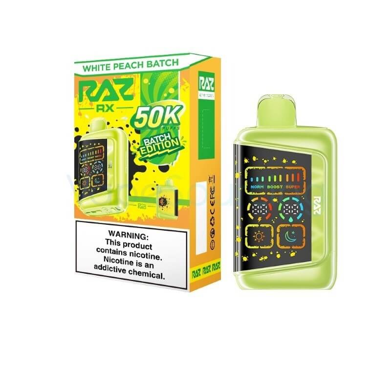 RAZ RX50000 White Peach Batch disposable vape